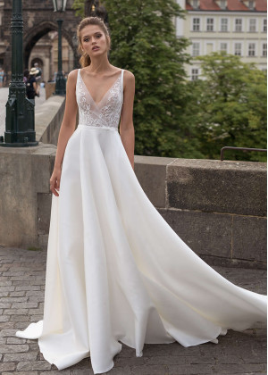 Ivory Lace Taffeta Wrapped Wedding Dress Ivory Lace Taffeta Wrapped Wedding Dress